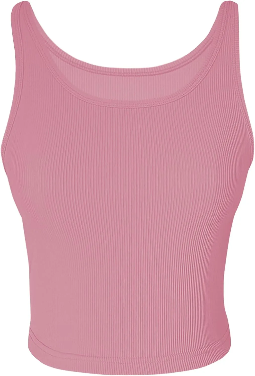 tagunop Women's Sleeveless Tank Tops Scoop Neck Basic Cami Tee Shirts Casual Ribbed Slim Fitted Top