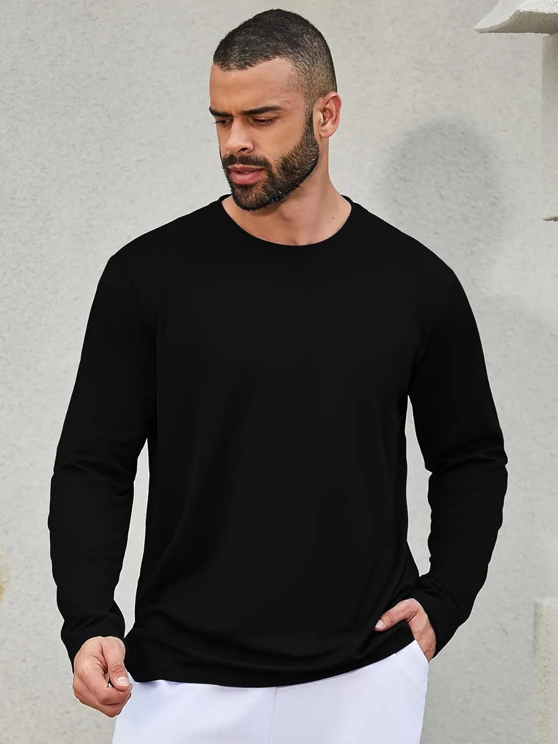 TanBridge 2/5 Pack Mesh Quick-Dry Long Sleeve Shirt for Man,Moisture Wicking UV Protection Workout Causal Shirt