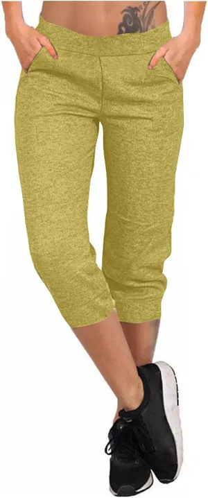 TANGNADE Active Capri Pants for Women Joggers Stretch Lightweight Casual Pant Capri with Drawstring Pockets Hiking Pants