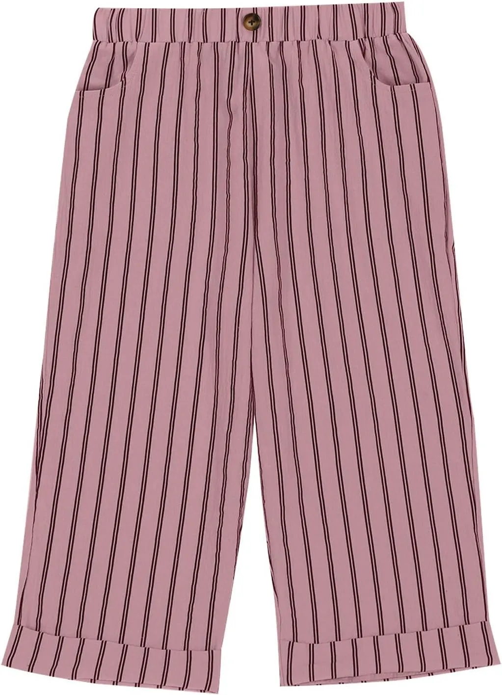 TARIENDY Capri Pants for Women Dressy Casual Summer Capris Comfy Fit Striped Cropped Trousers Vacation Outfits with Pockets