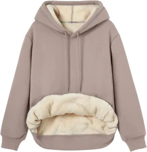 Trendy Queen Women's Winter Fleece Sherpa Lined Hoodie Casual Warm Long Sleeve Pullover Sweatshirt
