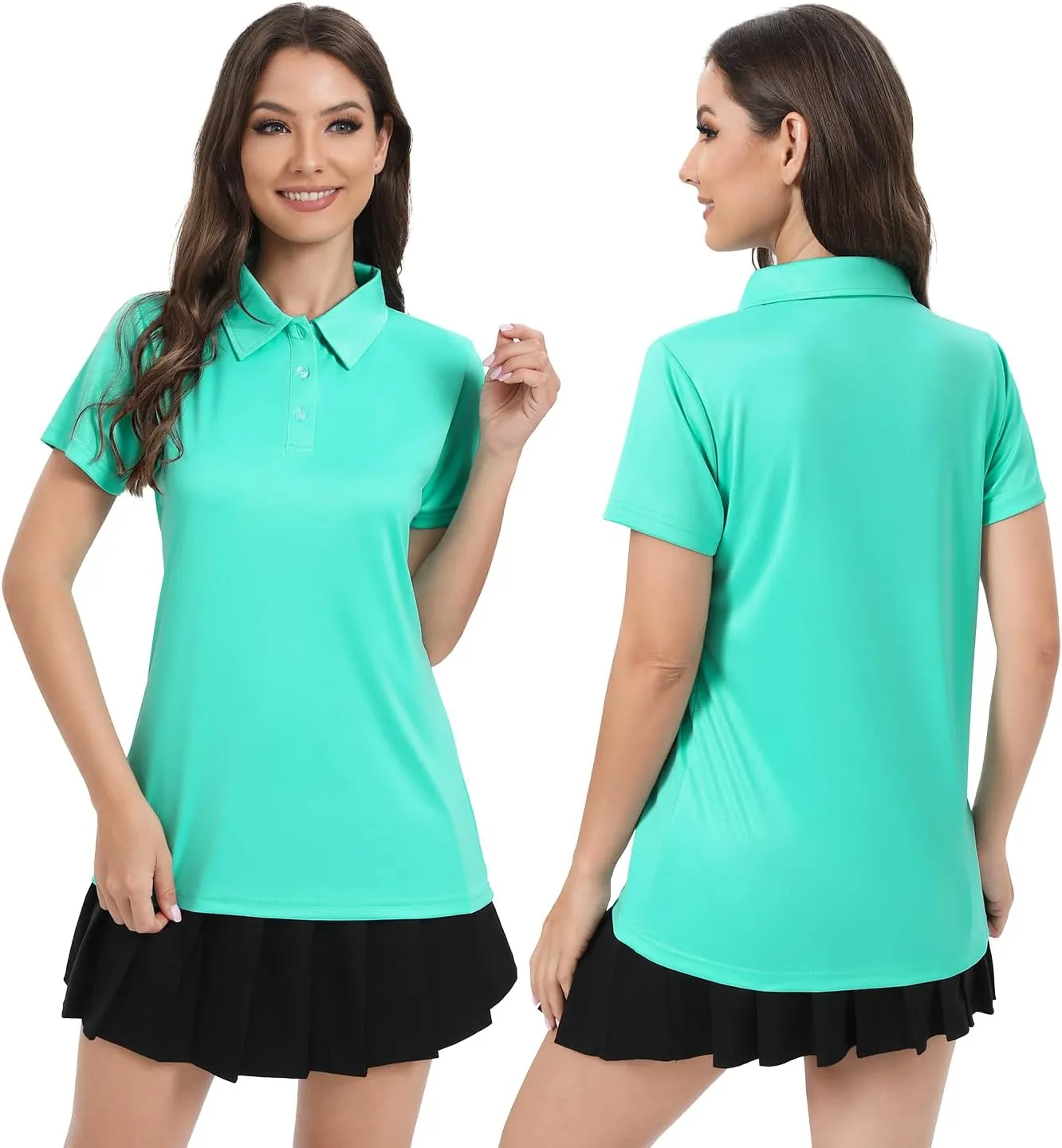 Ullnoy Women Soft Polo Shirts Short Sleeve Dry Fit Golf Shirt for Women Moisture Wicking Athletic Polo Tee Pack