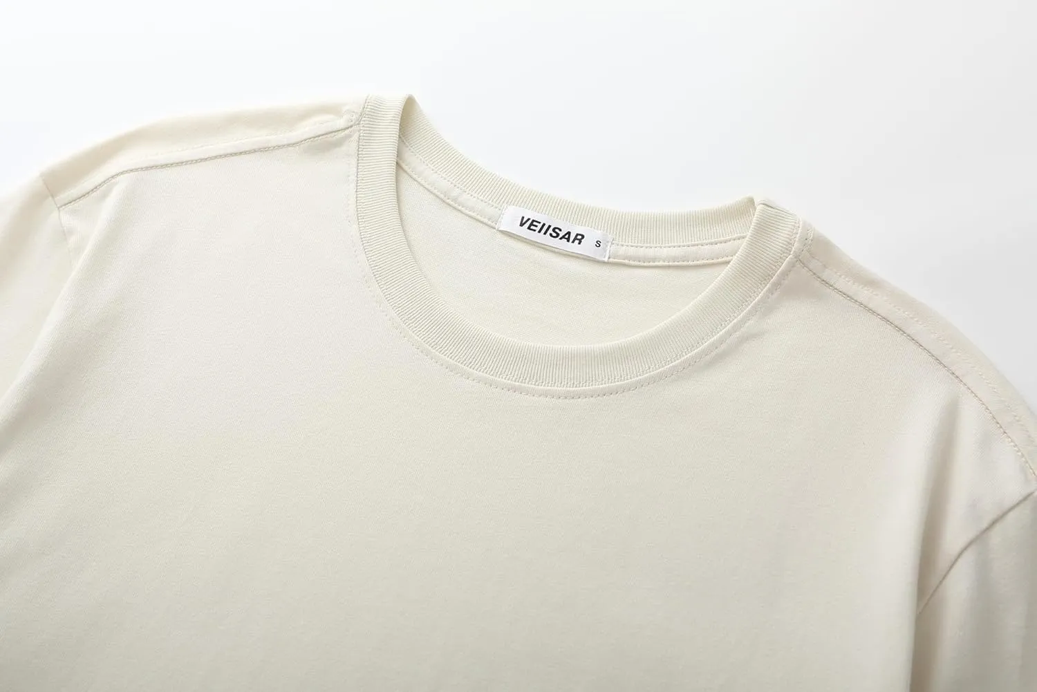 VEIISAR Men's Heavy Weight Crew Neck T-Shirt Mens Premium Cotton Tee - Pre Shrunk S-3XL