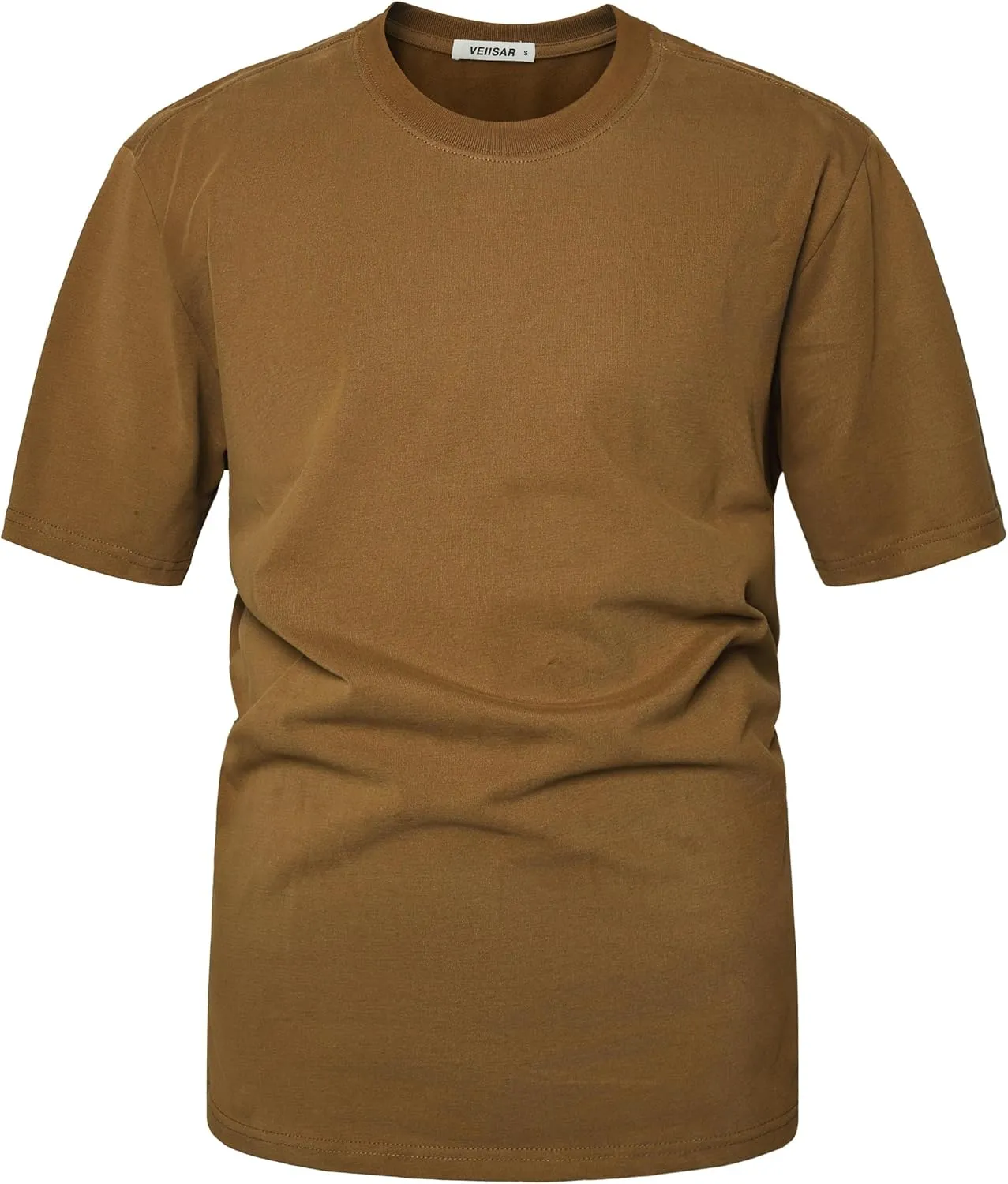 VEIISAR Men's Heavy Weight Crew Neck T-Shirt Mens Premium Cotton Tee - Pre Shrunk S-3XL