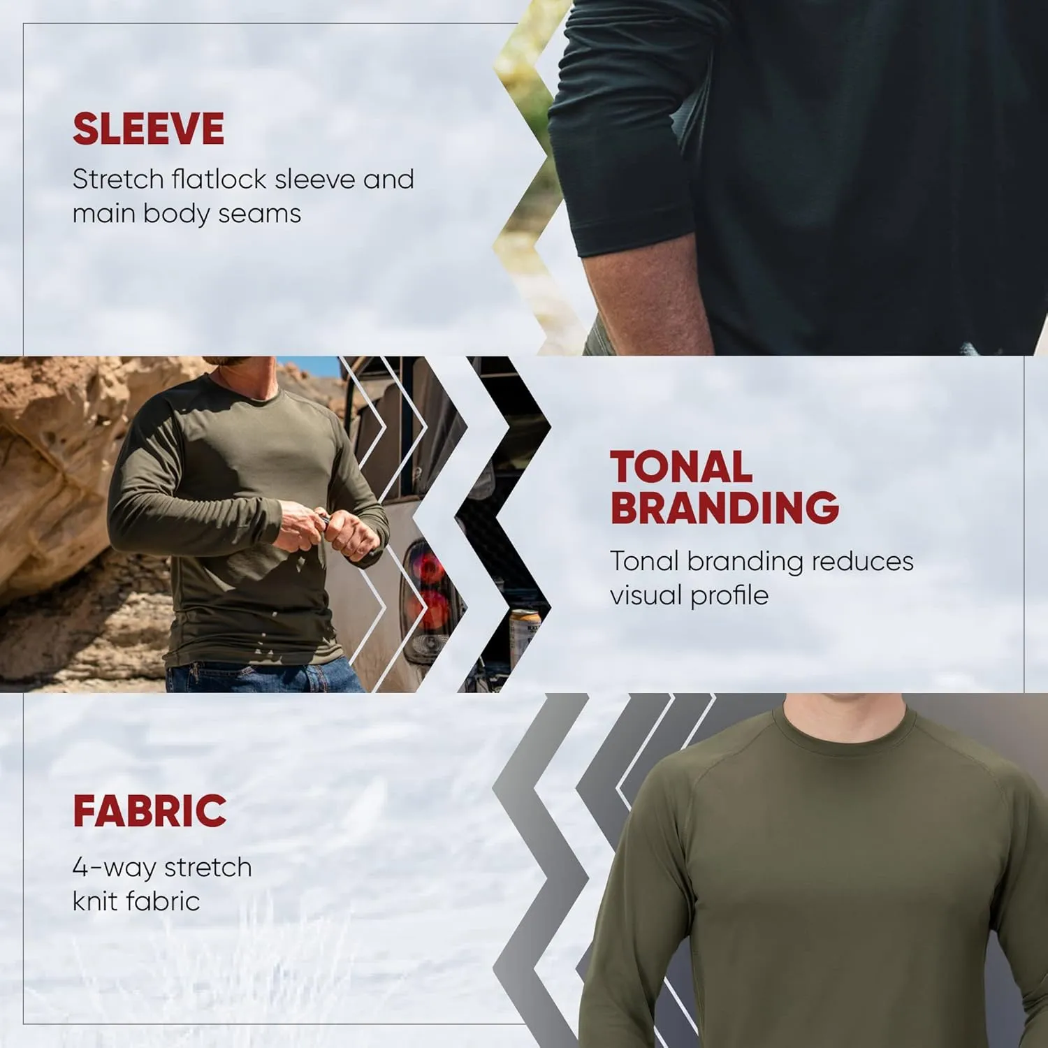Vertx Mens Long Sleeve Tactical T Shirt, Athletic Workout Hunting Hiking Sport, Pull On Longline Style, Semi Compression Fit
