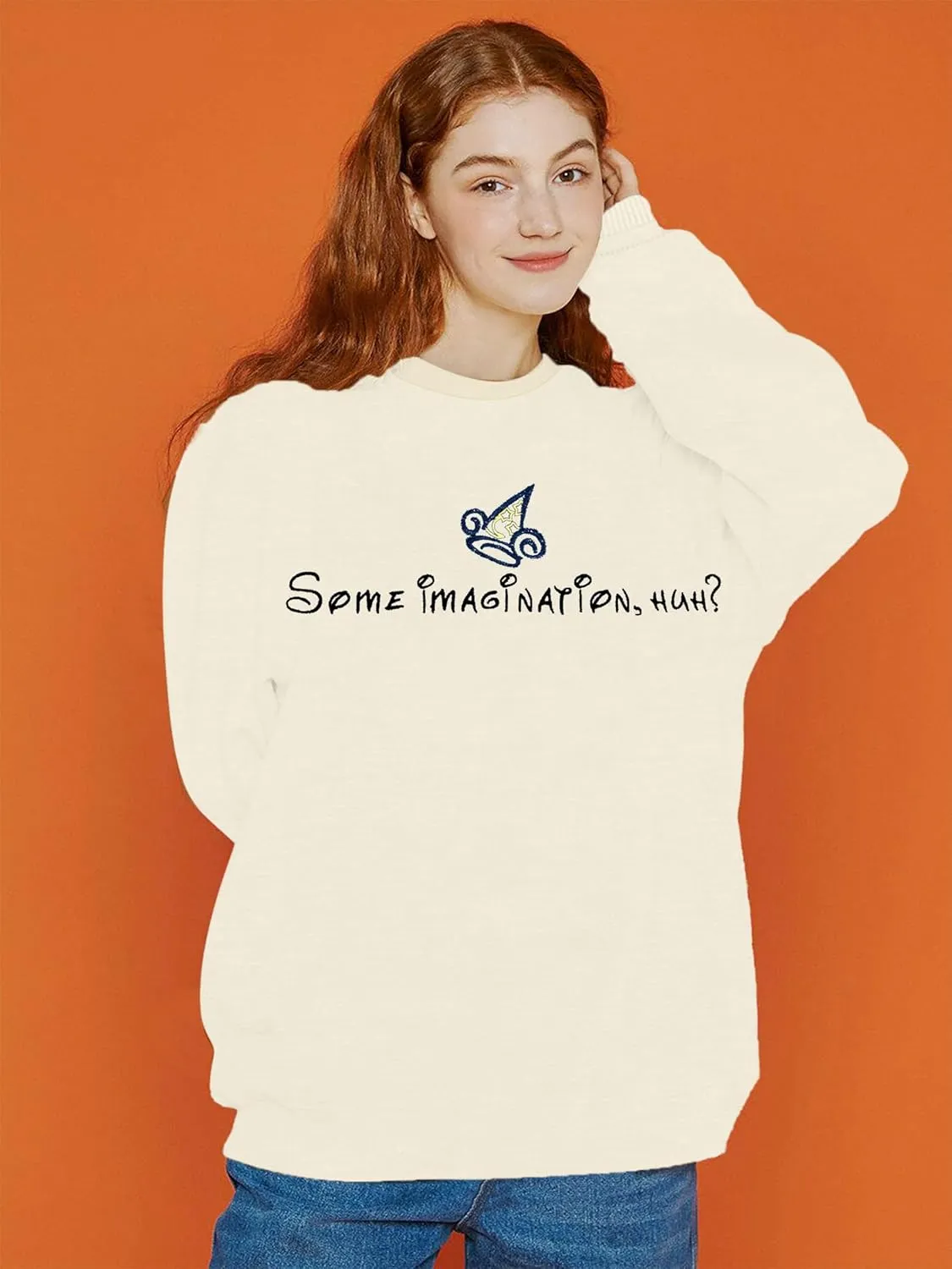 VILOVE Magical Kingdom Sweatshirt Women Imagination Pullover Family Vacation Tee Castle Graphic long Sleeve Tops