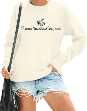 VILOVE Magical Kingdom Sweatshirt Women Imagination Pullover Family Vacation Tee Castle Graphic long Sleeve Tops