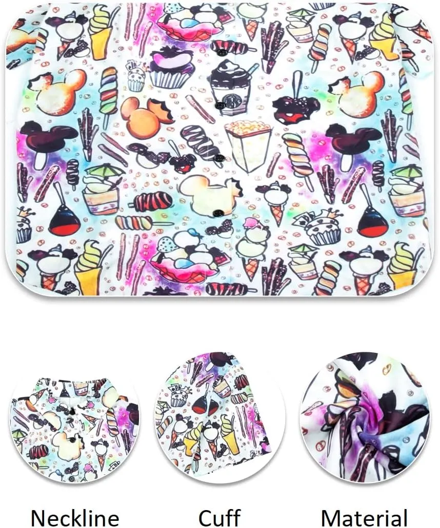 VILOVE Magical Shirt for Women Magic Hawaiian Shirts Princess Tshirt Funny Castle Graphic Family Vacation Button Up Tops
