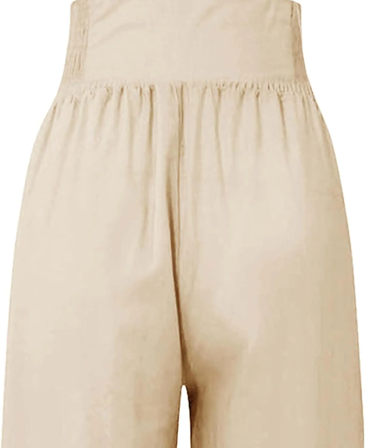 Wide Leg Work Pants for Women Pants Elastic Waist Summer Trousers 3/4 Length Pants with High Linen Pants for Women