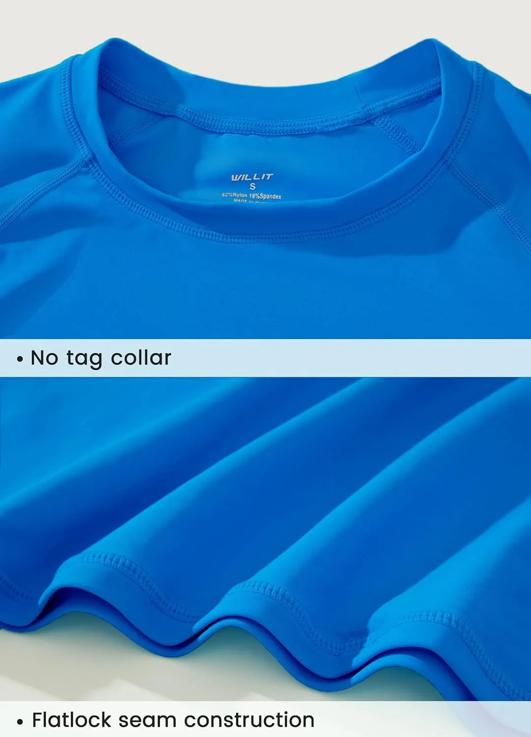 Willit Men's UPF 50  Rashguard Swim Shirt Short Sleeve SPF Sun Protection Quick Dry Water Beach Shirts Fishing Surf Shirt