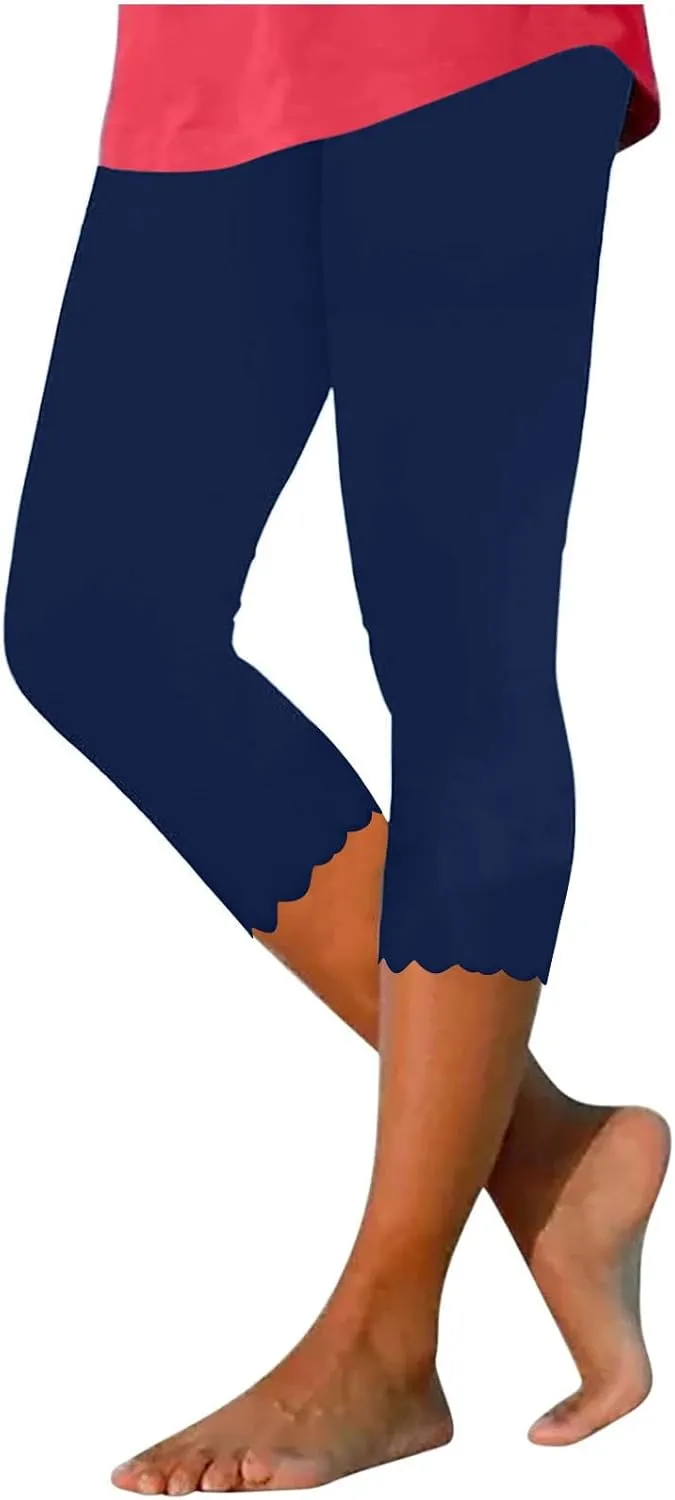Women Capris Leggings 2024 Summer Causal Cropped Pants Dressy Trendy Knee Length Capri Laides Yoga Clothing