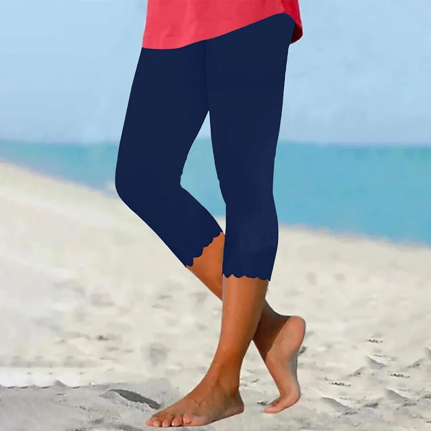 Women Capris Leggings 2024 Summer Causal Cropped Pants Dressy Trendy Knee Length Capri Laides Yoga Clothing