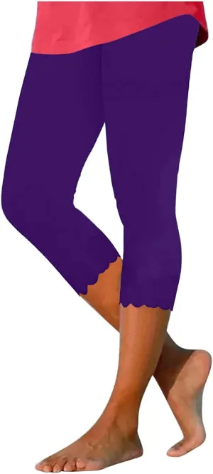 Women Capris Leggings 2024 Summer Causal Cropped Pants Dressy Trendy Knee Length Capri Laides Yoga Clothing