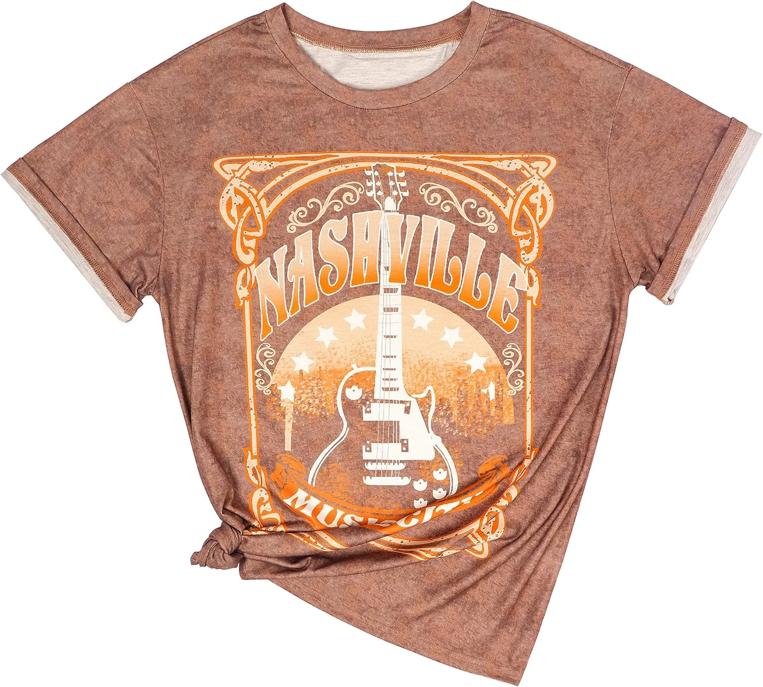 Women Country Music Shirts Nashville Concert Outfit Vintage Guitar Music City Tshirts Short Sleeve Summer Tees Tops