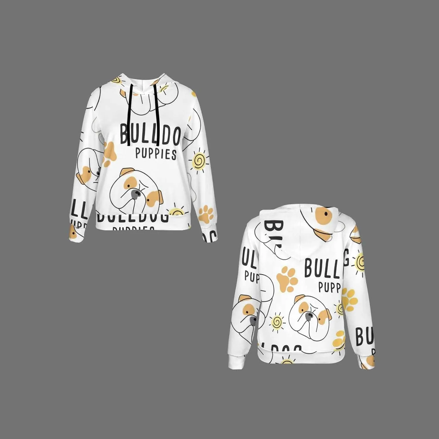 Women Hoodie Boston Terrier Pattern Oversized Drawstring Sweatshirts Hoodies Long Sleeve Shirts Pullover Clothes