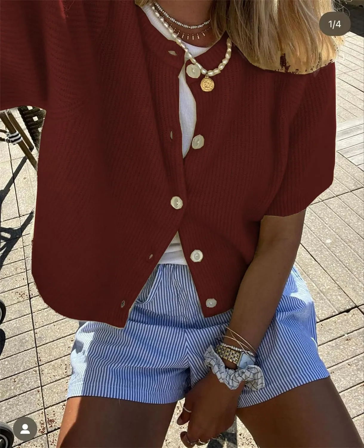 Women Knitted Crop Cardigan Sweater Short Sleeve Button Down Ribbed Knit Crop Top Blouse Y2k Pullover Tee Tops