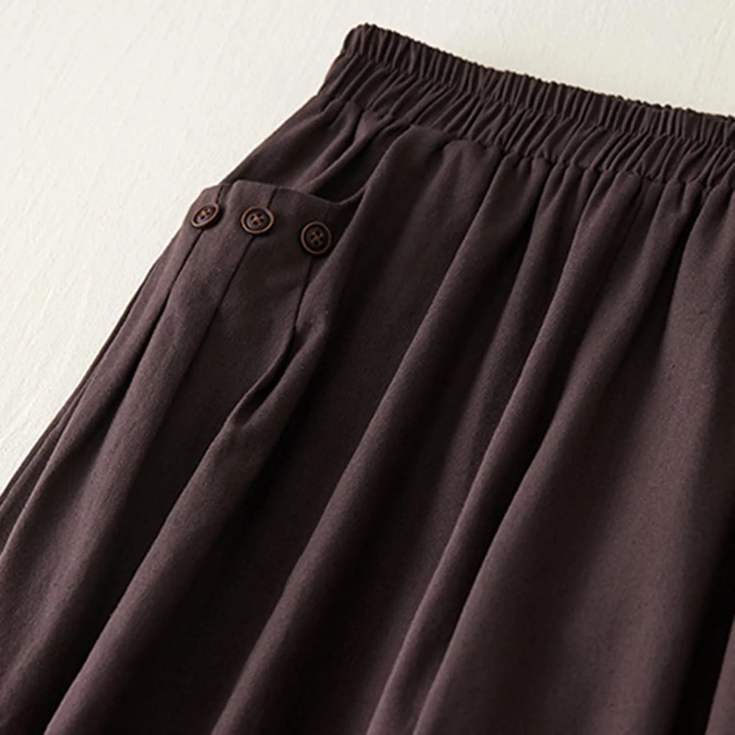 Women Pants Summer High Waisted Cotton Linen Solid Palazzo Pant with Pocket Trendy 2025 Wide Leg Long Lounge Trouser