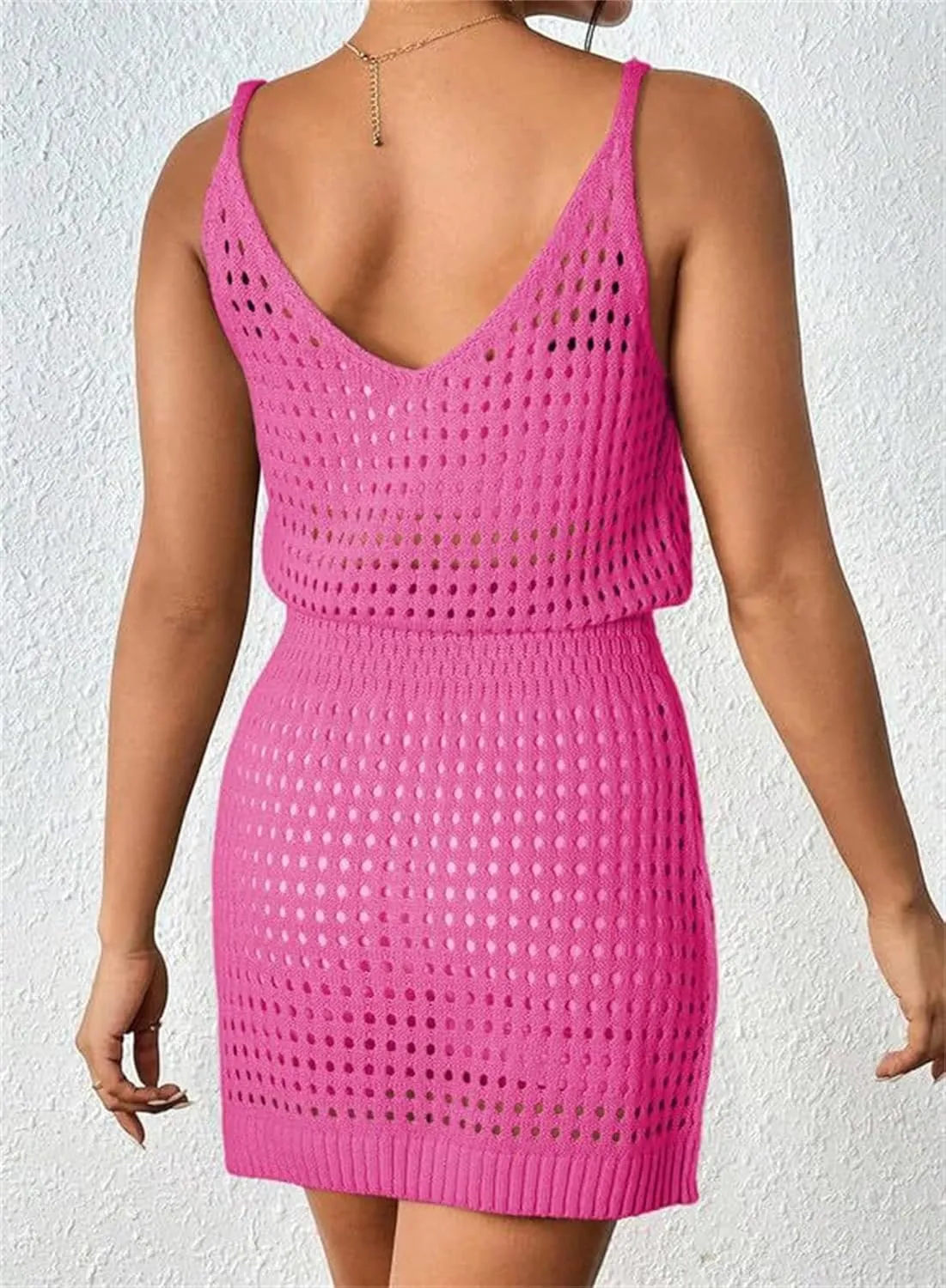 Women Swimsuit Cover Ups Crochet Hollow Out Knit Bathing Suit Swimwear Coverup Summer Cruise Vacation Outfits Beach Dress