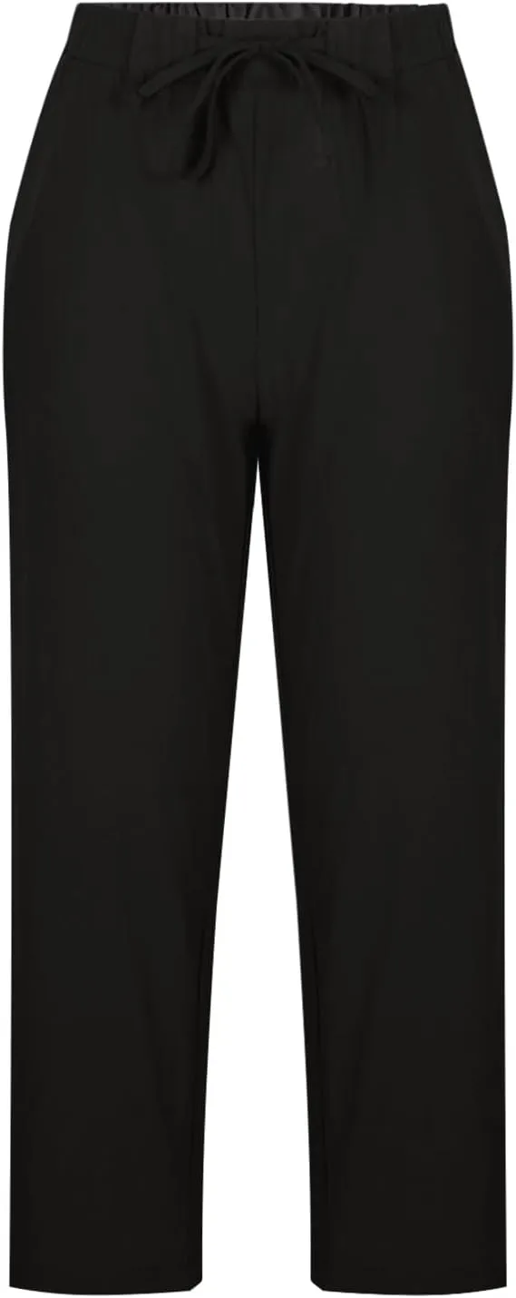 Womens Cotton Linen Pants 2025 Summer Wide Leg Casual Loose Pants with Pocket Drawstring High Waist Palazzo Trousers