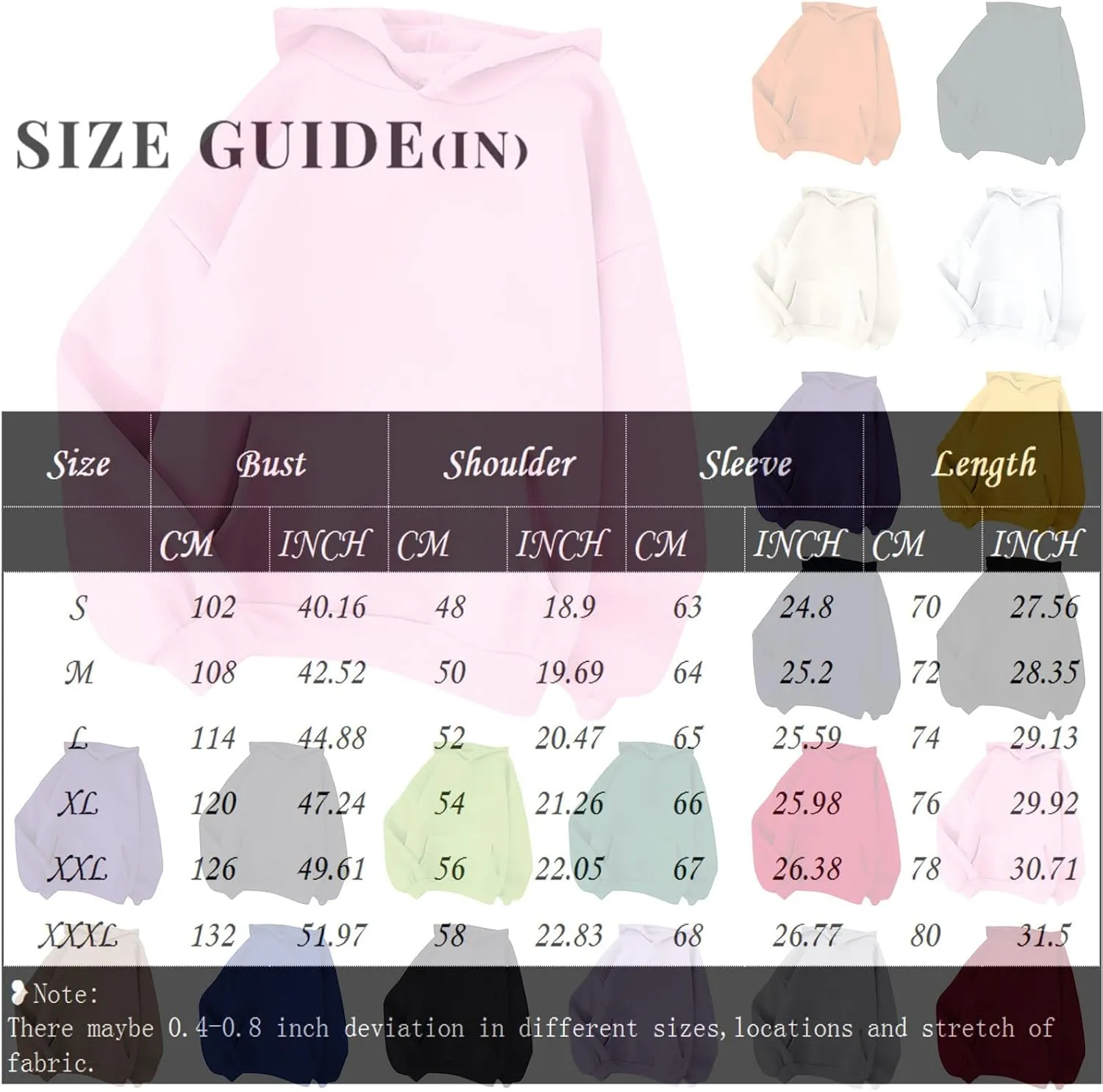 Womens Cute Hoodies Casual Plus Size Pullover Solid Color Basics Clothing Fashion Preppy Clothes Fall Outfits