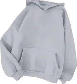 Womens Cute Hoodies Casual Plus Size Pullover Solid Color Basics Clothing Fashion Preppy Clothes Fall Outfits