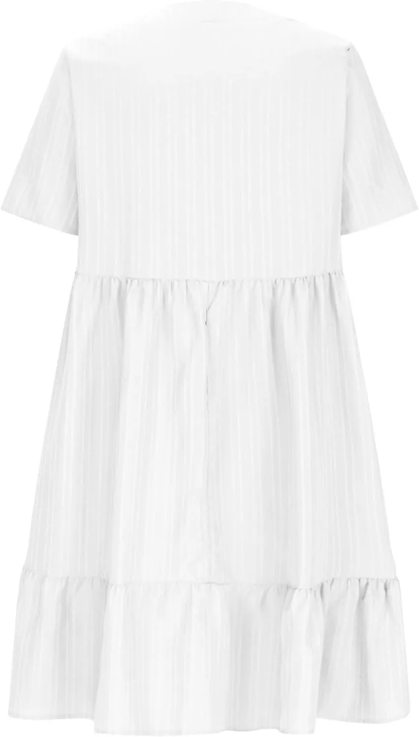 Womens Dresses 2025 Summer Spring V Neck Short Sleeve Casual a Line Ruffle Flowy Swing Dress Mini Dress Beach Dresses