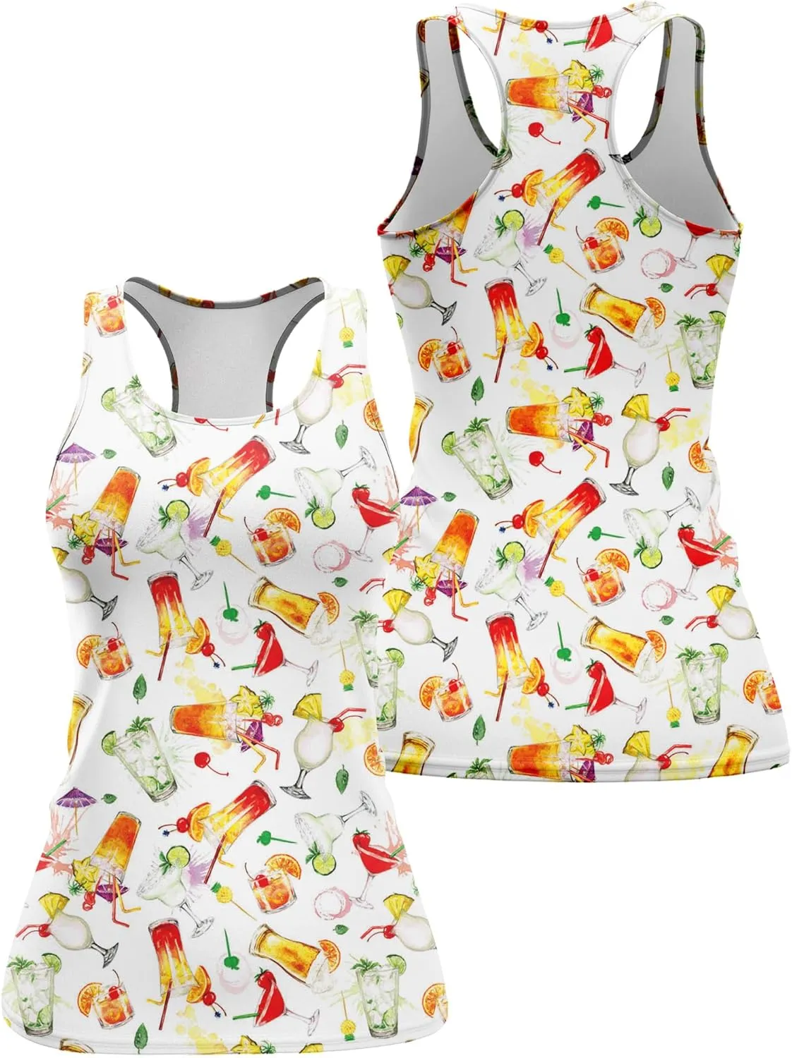 Womens Graphic Tank Tops Racerback Sleeveless Summer Donut Print Top Rainbow Workout Shirt