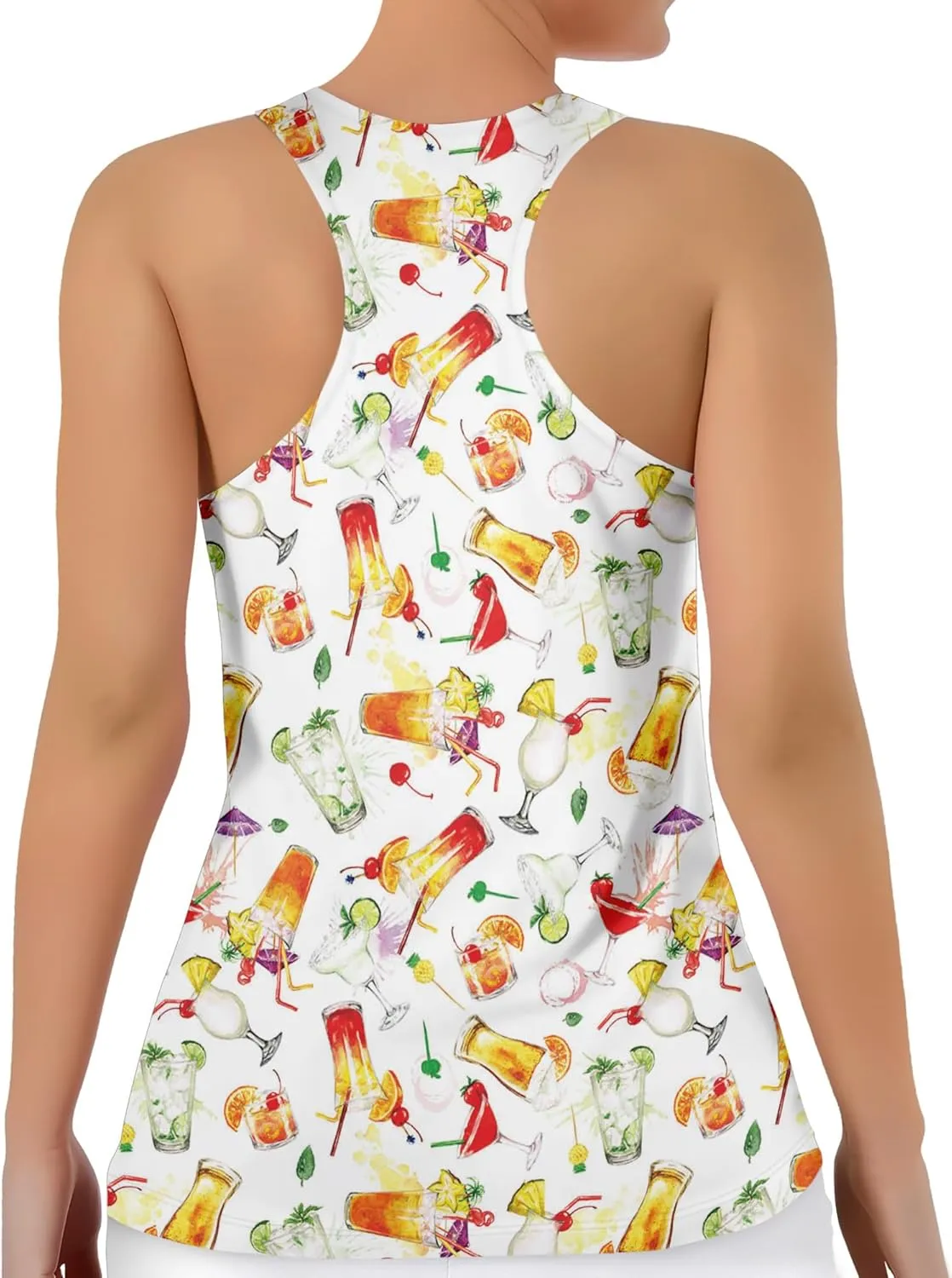 Womens Graphic Tank Tops Racerback Sleeveless Summer Donut Print Top Rainbow Workout Shirt