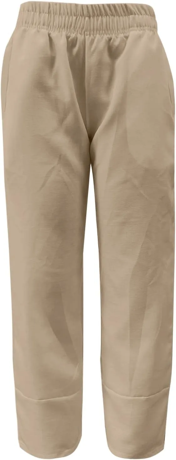 Women's High Waist Pants Drawstring Cargo Capri Pants Pockets Drawstring Causal Palazzo Pants Trousers with Pockets