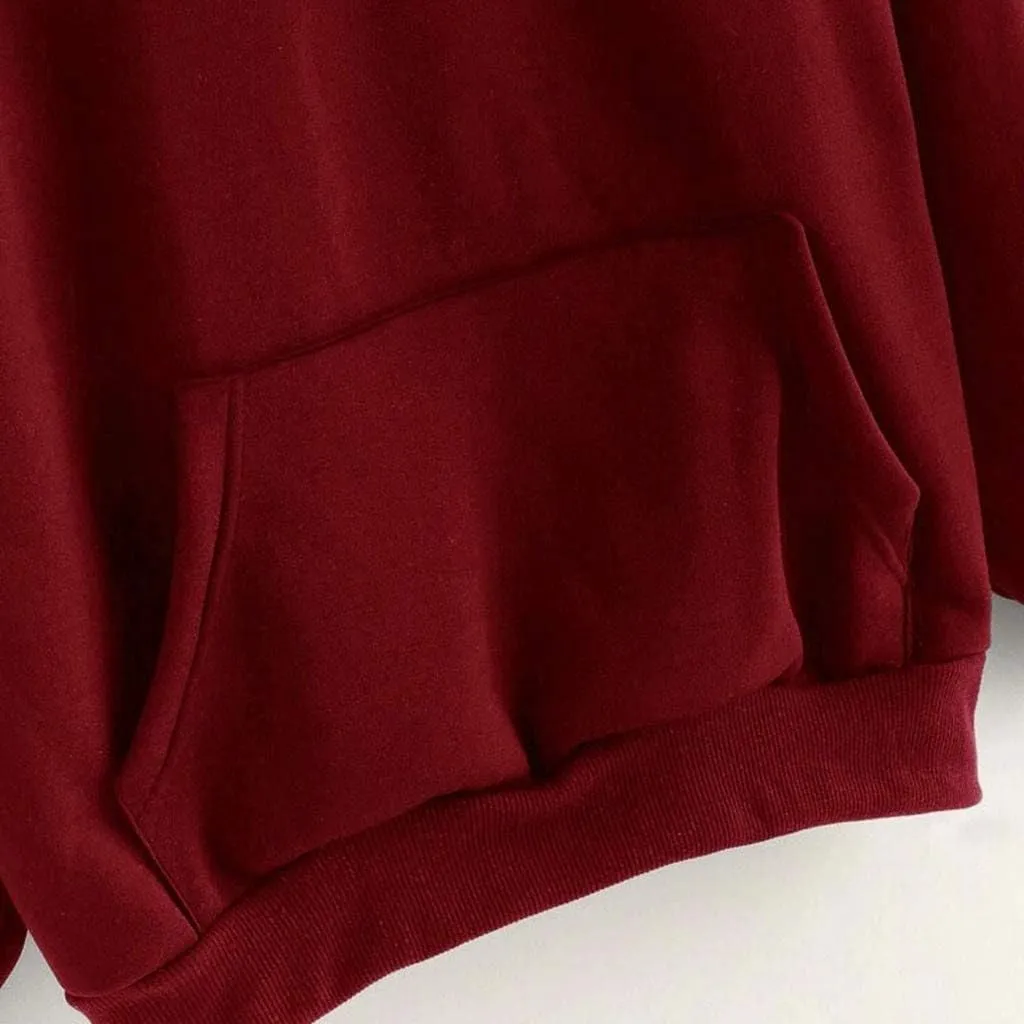 Women's Hoodies Casual Long Sleeve Pullover Tops Pocket Solid Oversized Fall Winter Lightweight Hooded Sweatshirts