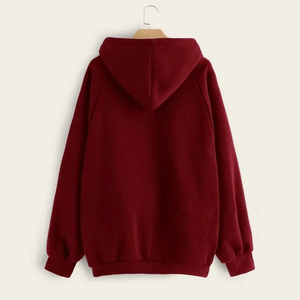 Women's Hoodies Casual Long Sleeve Pullover Tops Pocket Solid Oversized Fall Winter Lightweight Hooded Sweatshirts