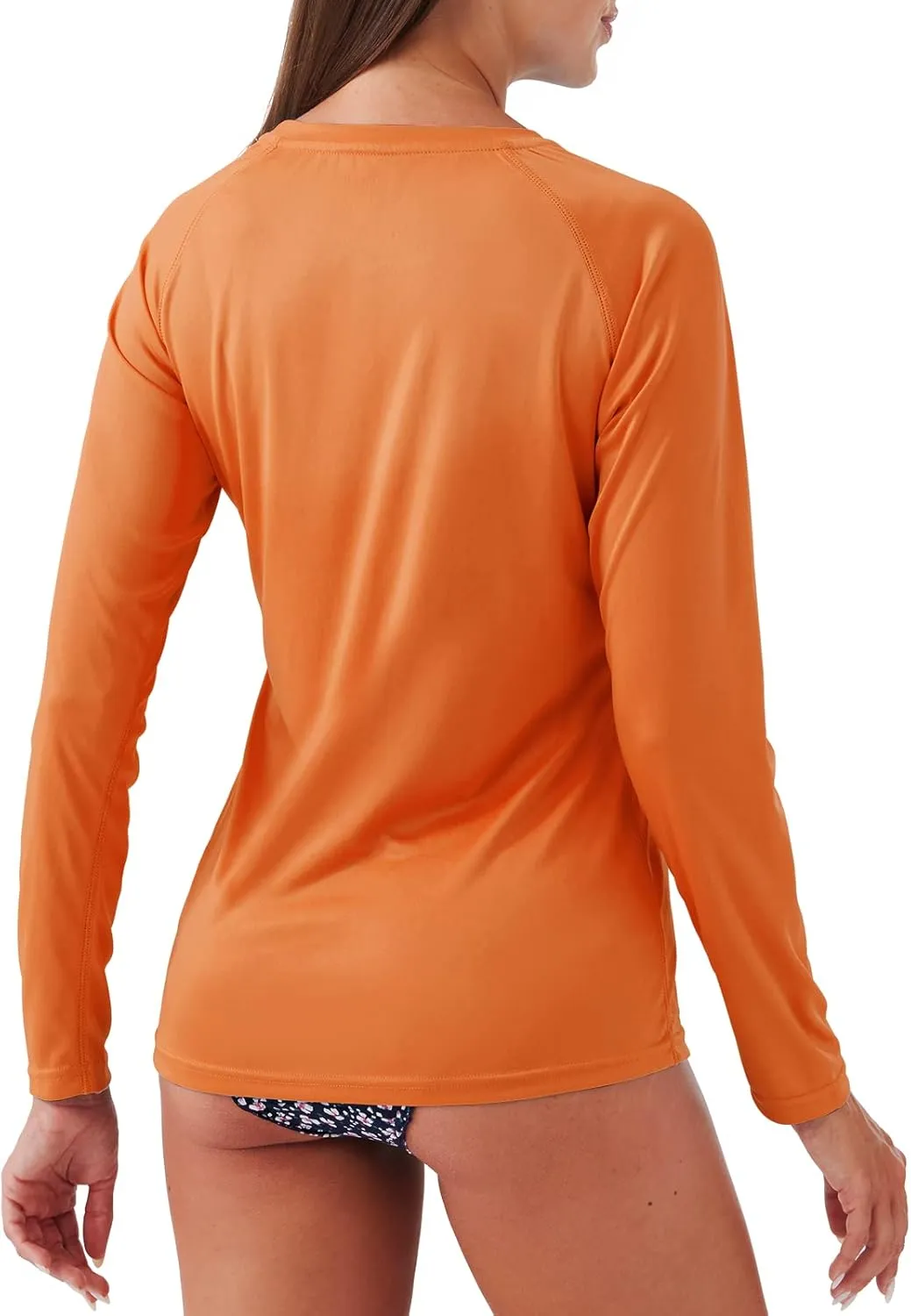 Women's Long Short Sleeve Rash Guard Swim Shirt
