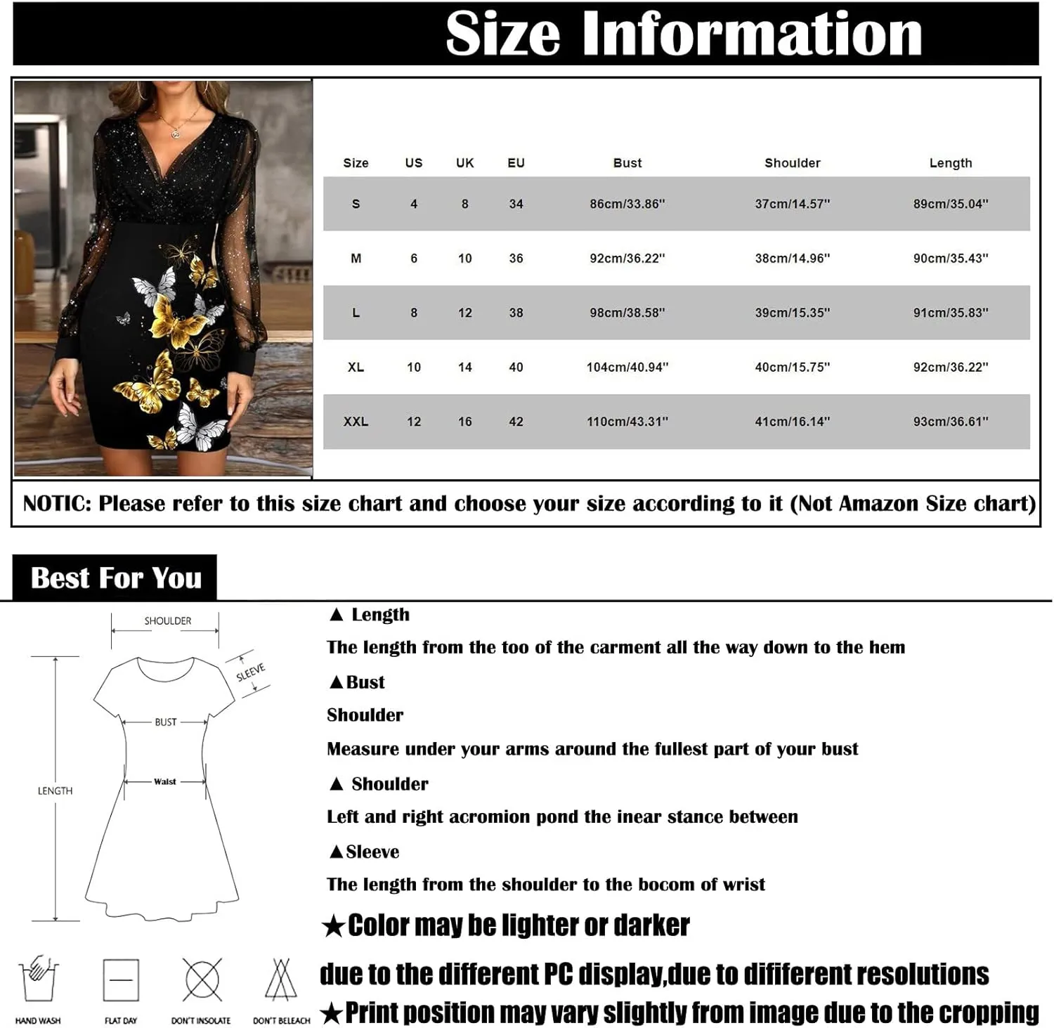 Women's Long Sleeve V-Neck Lace Printed Cocktail Prom Dresses