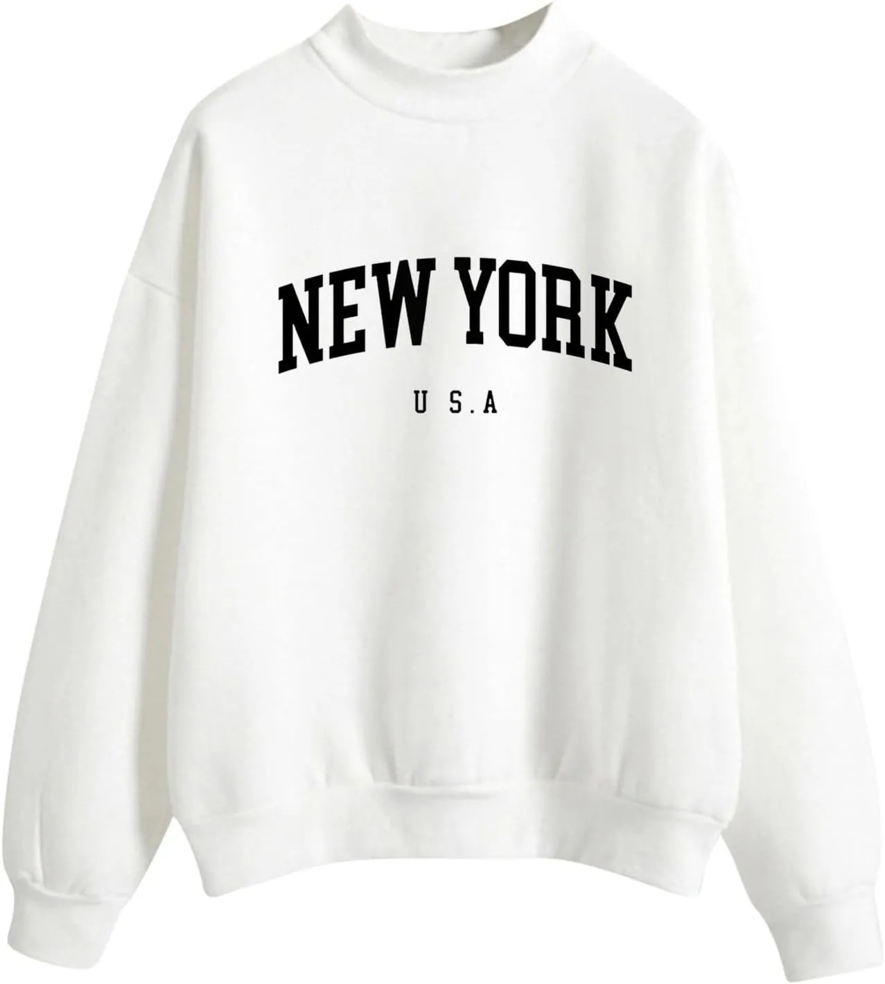 Womens New York Sweatshirt Round Neck Letter Graphic Cute Sweatshirt Oversized Casual Hoodie Teen Girls Fall Y2K Clothes