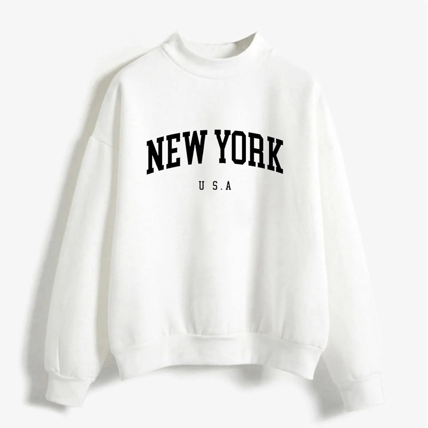 Womens New York Sweatshirt Round Neck Letter Graphic Cute Sweatshirt Oversized Casual Hoodie Teen Girls Fall Y2K Clothes