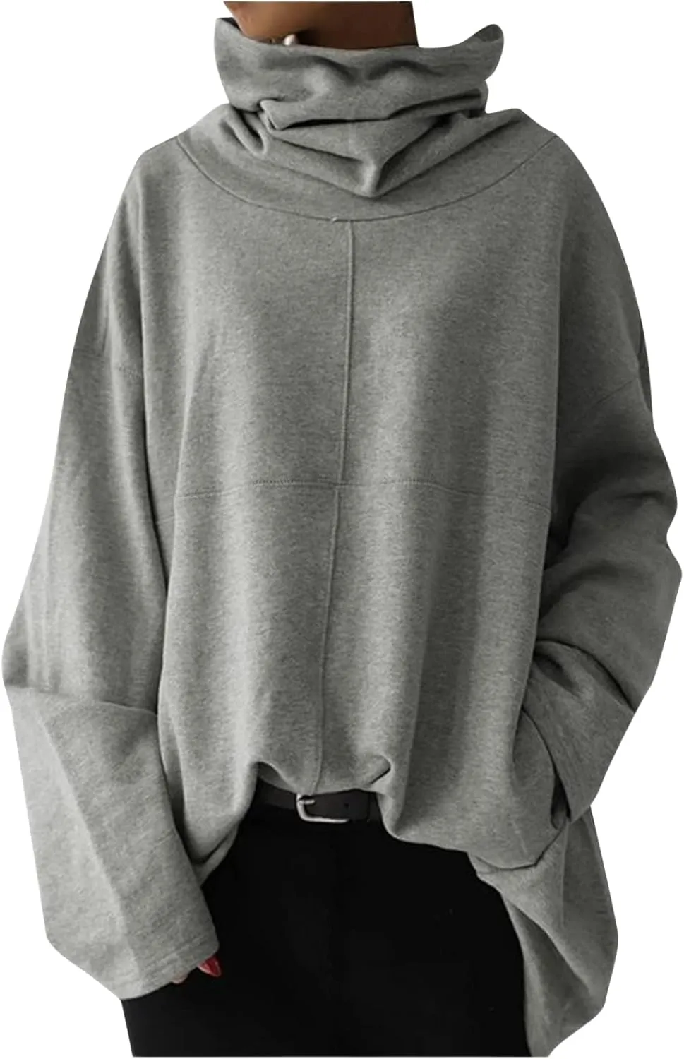 Women's Oversized Sweatshirts 2024 Cowl Neck Casual Loose Fit Hoodies Fall Trendy Pullover Long Sleeve Tunic Top