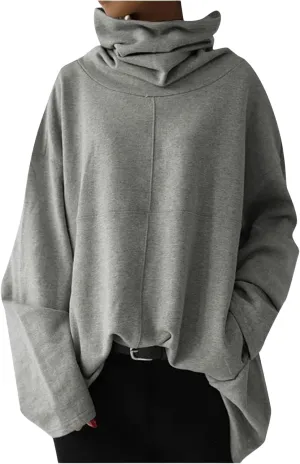 Women's Oversized Sweatshirts 2024 Cowl Neck Casual Loose Fit Hoodies Fall Trendy Pullover Long Sleeve Tunic Top