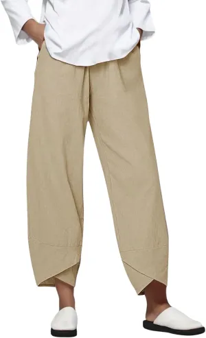 Womens Plaid Pants Cotton Palazzo Pants Wide Leg Long Pant Trousers with Pocket 2025 Beach Travel Vacation Outfits