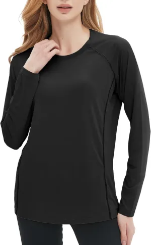 Women's Rash Guard Long Sleeve Shirt UPF 50  Sun UV Protection Quick Dry Swim Shirt Yoga Running Hiking Gym Tee Top