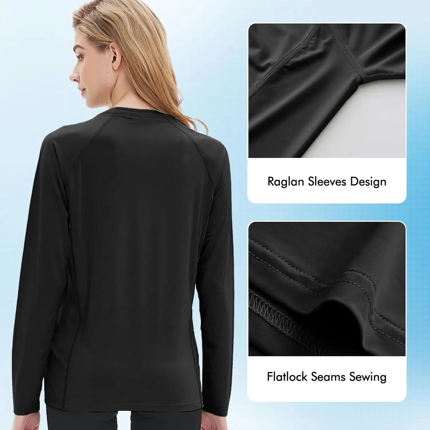 Women's Rash Guard Long Sleeve Shirt UPF 50  Sun UV Protection Quick Dry Swim Shirt Yoga Running Hiking Gym Tee Top