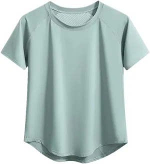 Women's Short Sleeve T-Shirts Breathable Quick-Dry Fitness Casual Sport T-Shirt Yoga Tops
