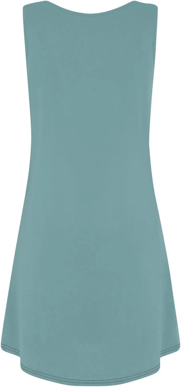 Women's Sleeveless Summer Dress with and Butterfly Print Casual Loose Fit for Beach and Daily Wear