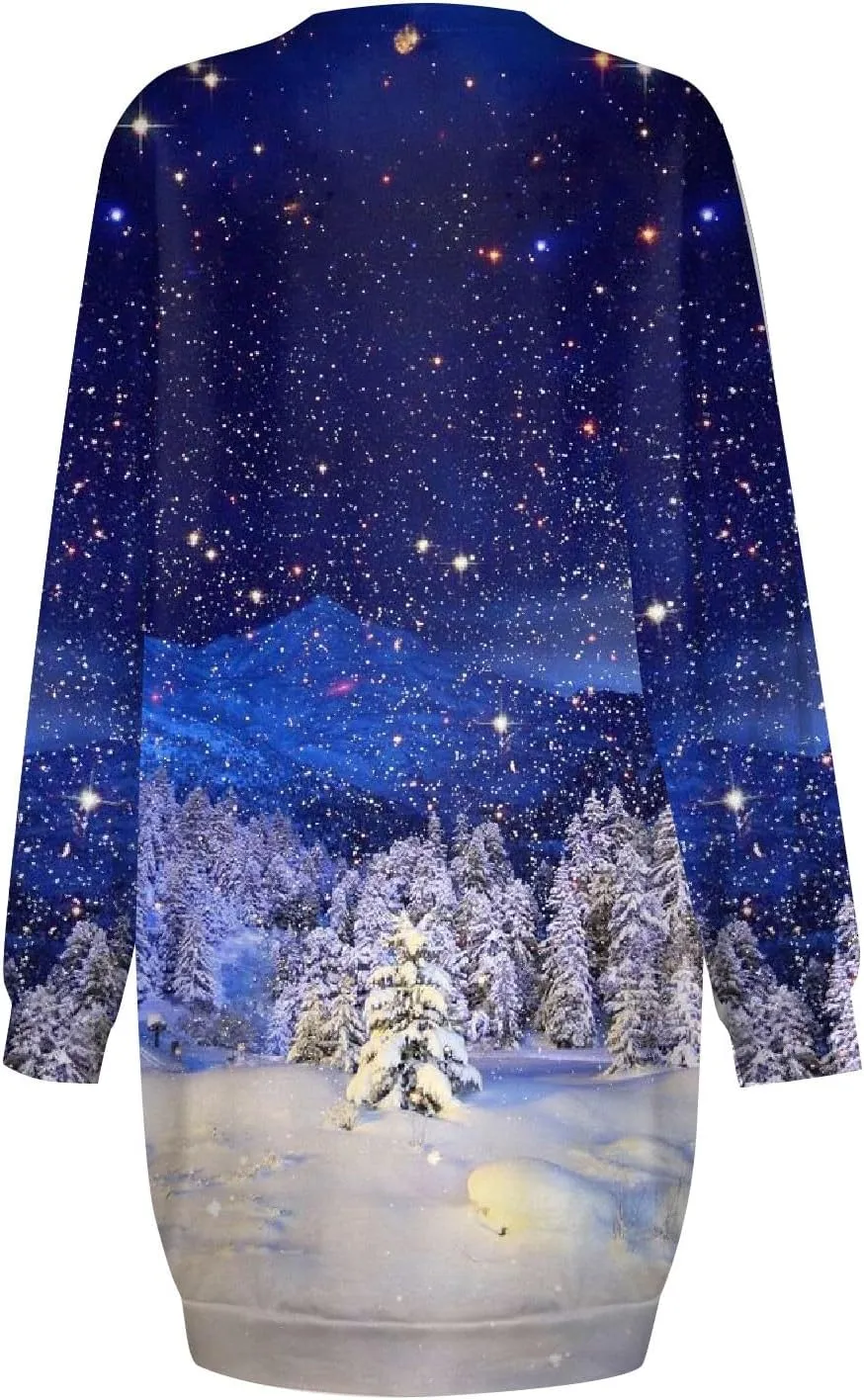 Women's Spring Dresses 2024 Round Neck Printed Long Sleeve Wrap Hip Mini Sweatshirt Dress, S-3XL