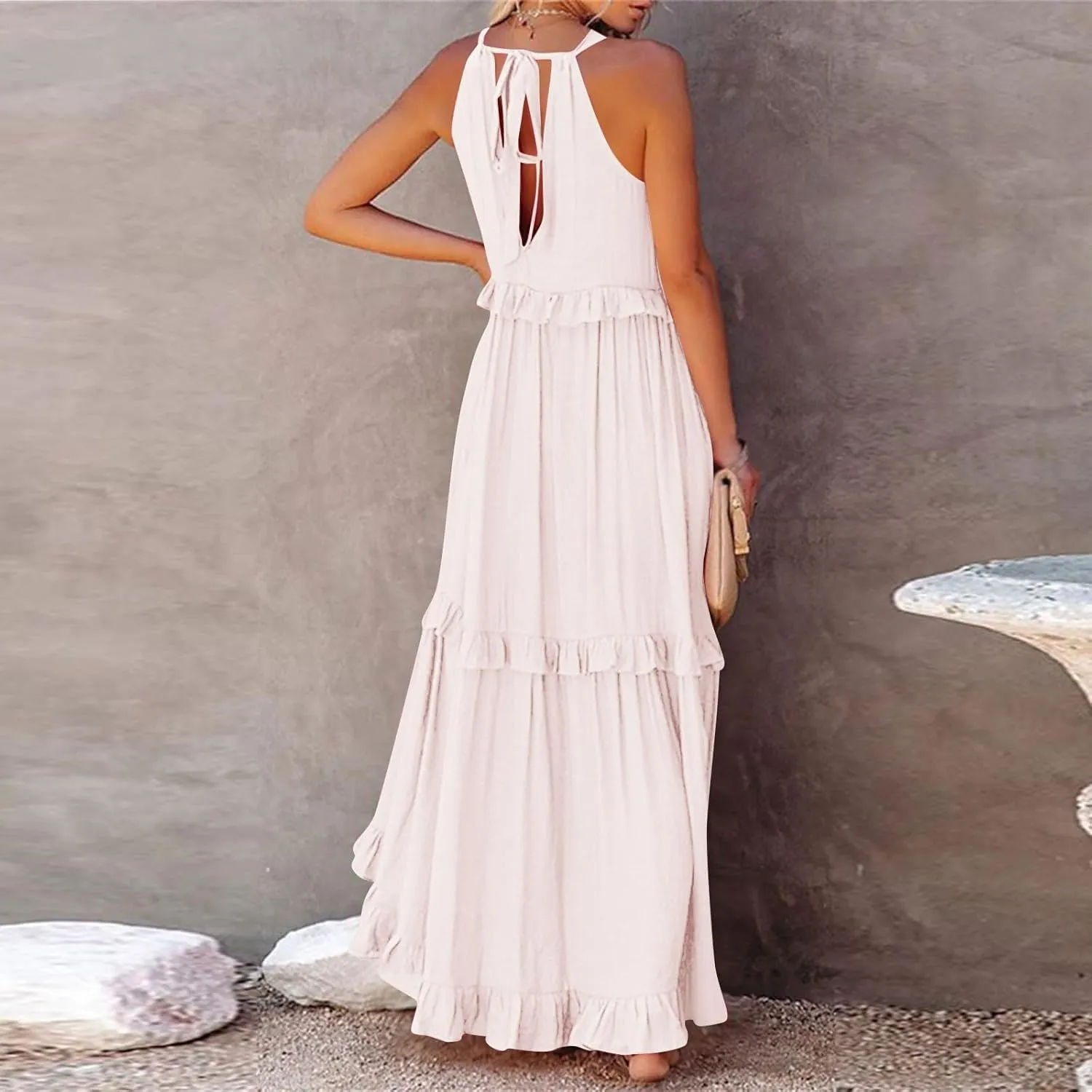 Women's Spring Dresses Summer Casual Beach Dress 2024 Loose Swing Flowy Maxi Dresses, S-2XL