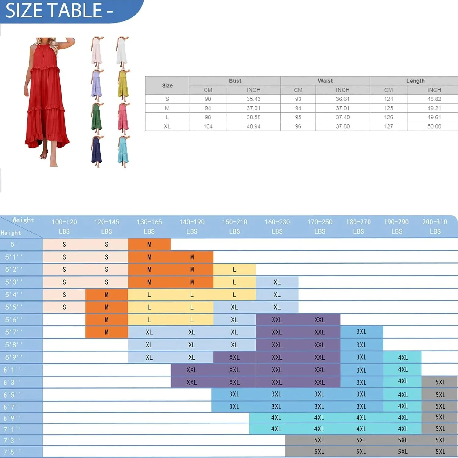 Women's Spring Dresses Summer Casual Beach Dress 2024 Loose Swing Flowy Maxi Dresses, S-2XL