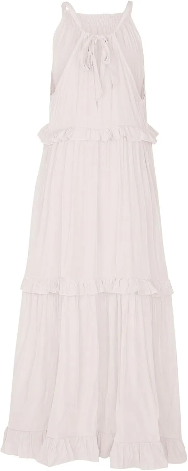Women's Spring Dresses Summer Casual Beach Dress 2024 Loose Swing Flowy Maxi Dresses, S-2XL