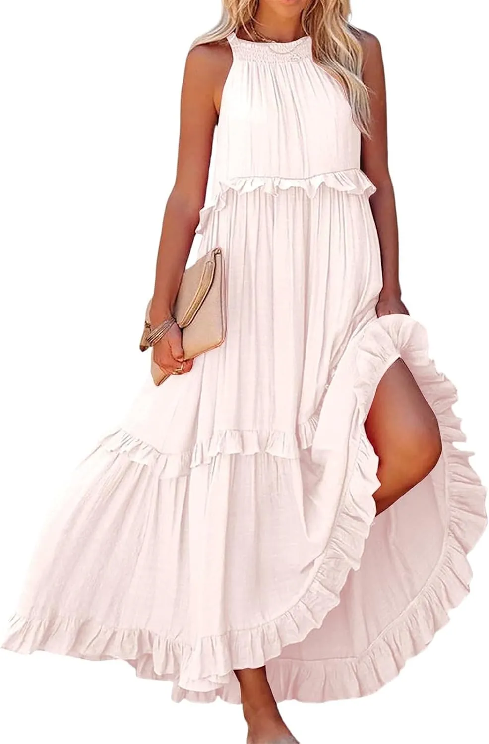 Women's Spring Dresses Summer Casual Beach Dress 2024 Loose Swing Flowy Maxi Dresses, S-2XL