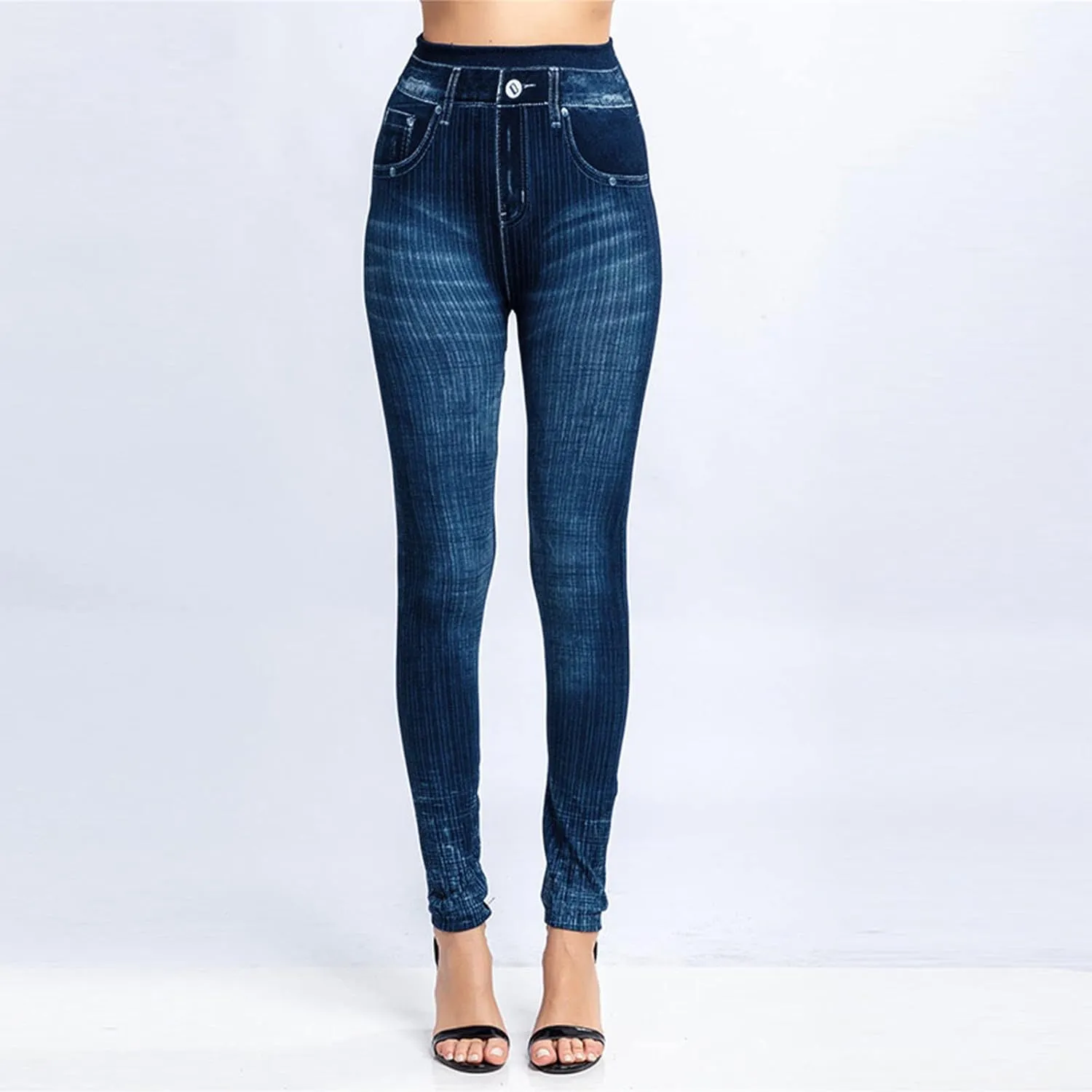 Womens Straight Leg Jeans Flowers Floral Print High Waist Faded Skinny Denim Pants Casual Slim Stretch Pencil Jegging