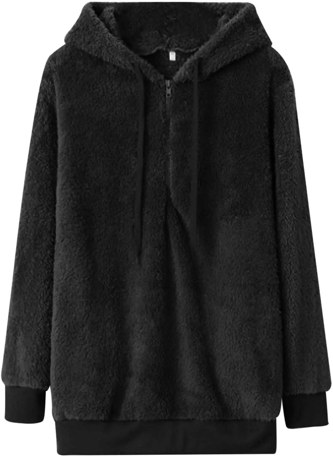 Womens Sweateshirt Oversized Pullover Hoodie Fuzzy Fleece Sweatshirt Fluffy Coat Winter Warm Coat Outwear with Pocket