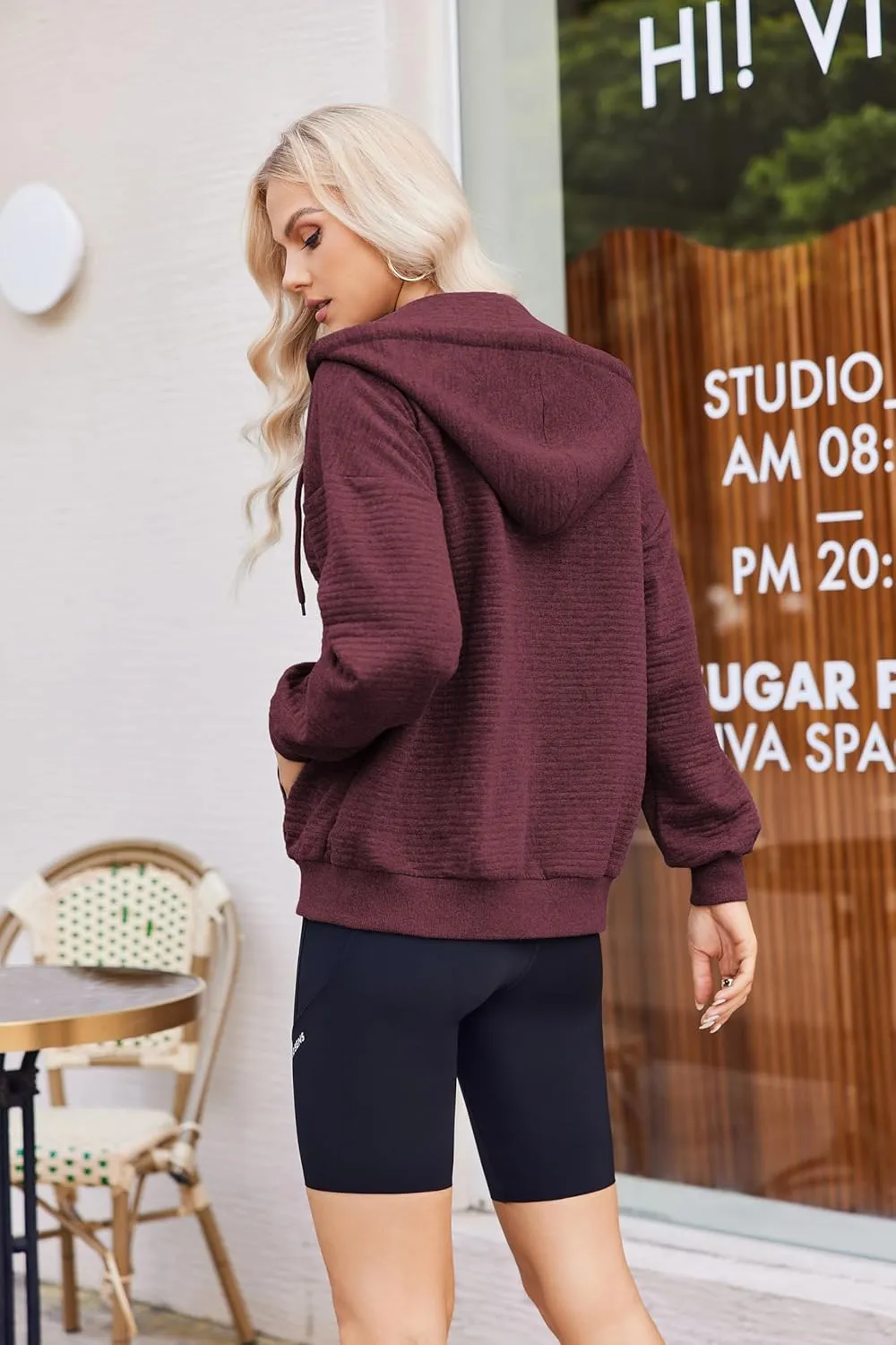 Womens Zip Up Hoodies Long Sleeve Sweatshirts Jackets Fall Winter Outfits 2025 Oversized Sweaters Casual Fashion